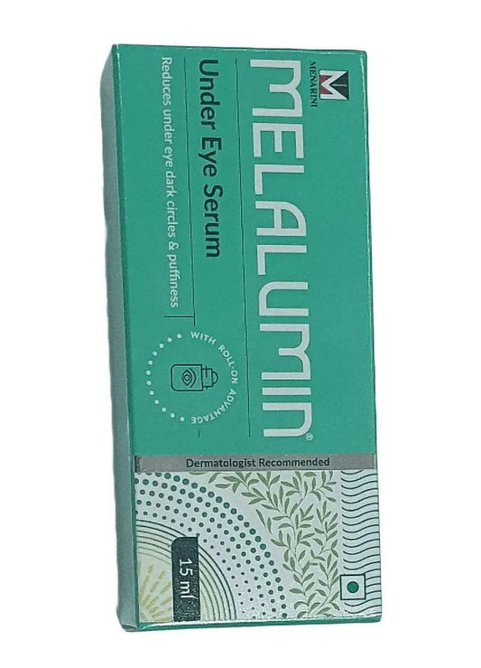 Melalumin Under Eye Serum 15 ml | Reduces Dark Circles, Puffiness & Fine Lines | Roll-On Applicator