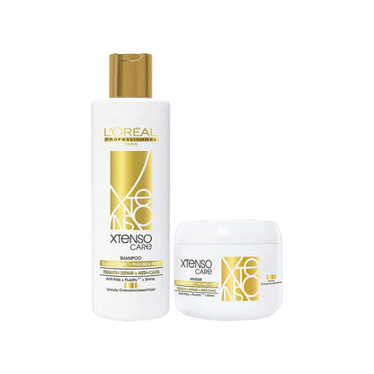 L'Oreal Professionnel Xtenso Care Sulfate-Free Golden Shampoo 250ml & Hair Masque 200ml Combo – Nourishing Hair Care for All Hair Types (Pack of 2)