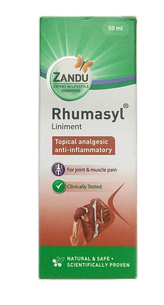 Zandu Rhumasyl Liniment Green 100 ml | Fast-Acting Ayurvedic Pain Relief for Joints, Muscles & Back