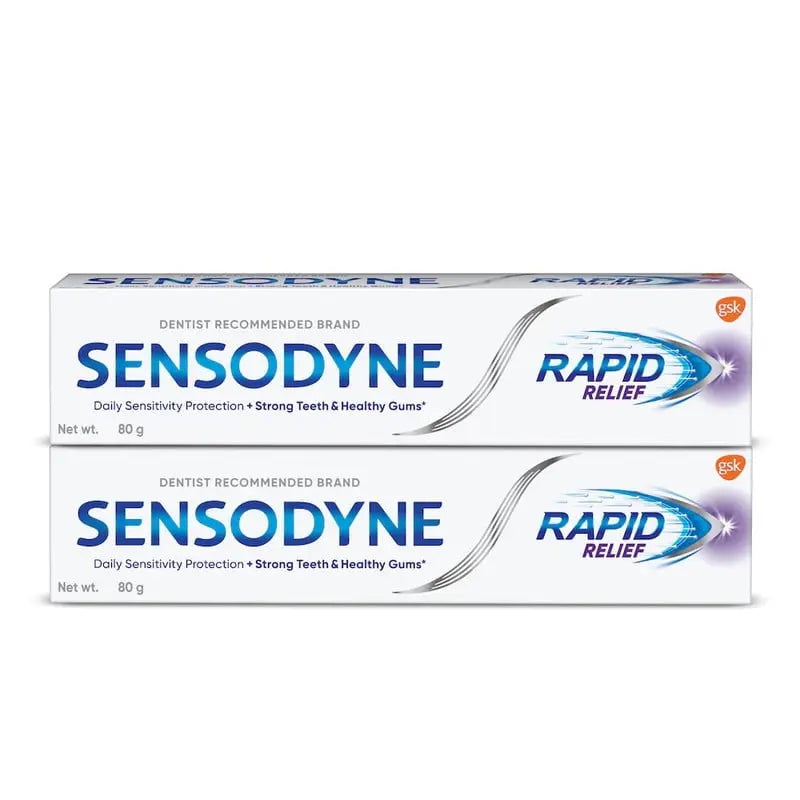 Sensodyne Rapid Relief Toothpaste Combo Pack | 80g x 2 | For Fast Relief from Tooth Sensitivity
