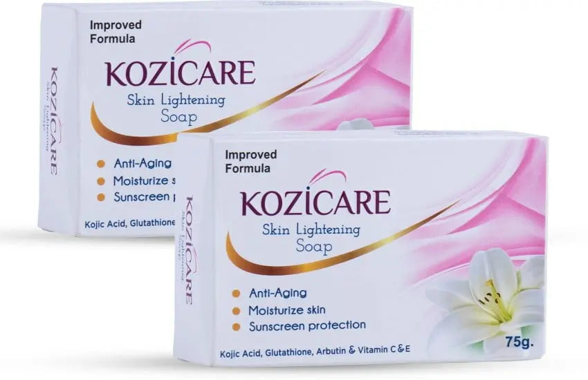 Kozicare Kojic Acid & Vitamin C Soap – 75g (Pack of 2) | Anti-Aging, Brightening & Sun Protection for Men & Women