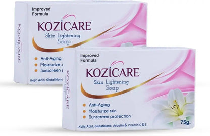 Kozicare Kojic Acid & Vitamin C Soap – 75g (Pack of 2) | Anti-Aging, Brightening & Sun Protection for Men & Women
