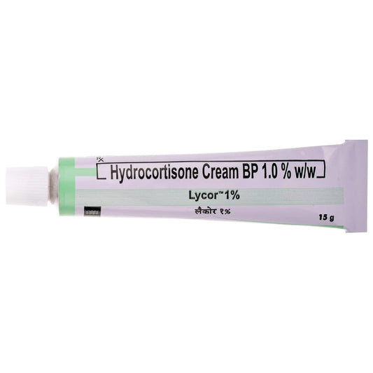 Lycor 1% Hydrocortisone Cream – 15gm Each (Pack of 4) | Anti-Inflammatory & Itch Relief Cream