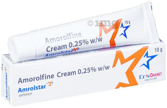 Amrolstar Cream 10g (Pack of 2) – Fast-Acting Antifungal & Anti-Inflammatory Cream with Amorolofine