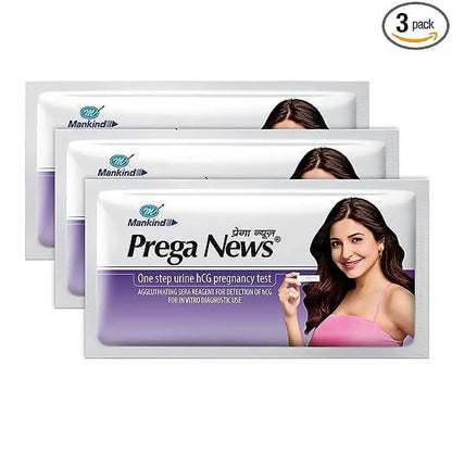 Prega News Pregnancy Test Kit – HCG Urine Test Device (Pack of 5) | One-Step, Rapid & Accurate Home Pregnancy Testing