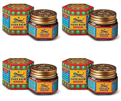 Tiger Balm Red Ointment 9ml (Pack of 4) | Herbal Pain Relief Balm for Headaches, Muscle Pain & Backaches