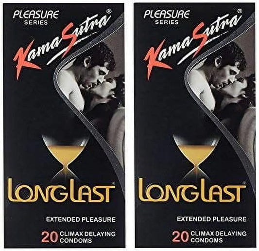 Kamasutra Longlast Condoms – Extended Pleasure with Climax Control | Pack of 40