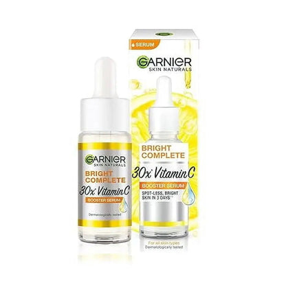 Garnier Bright Complete 30X Vitamin C Booster Serum 15 ml | Lightweight Gel for Brightening & Spot Reduction