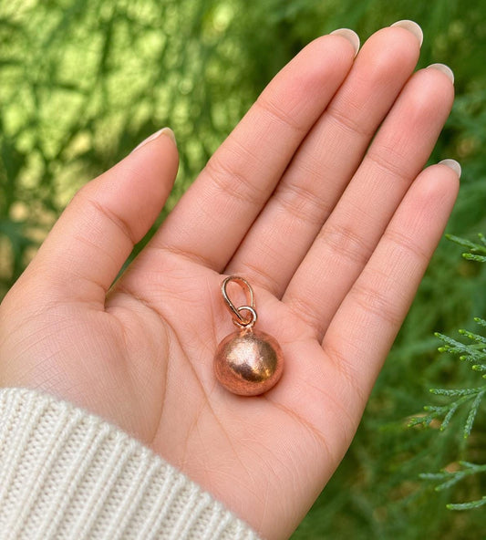 Pure Copper Healing Ball Pendant – Handmade Spiritual Jewelry