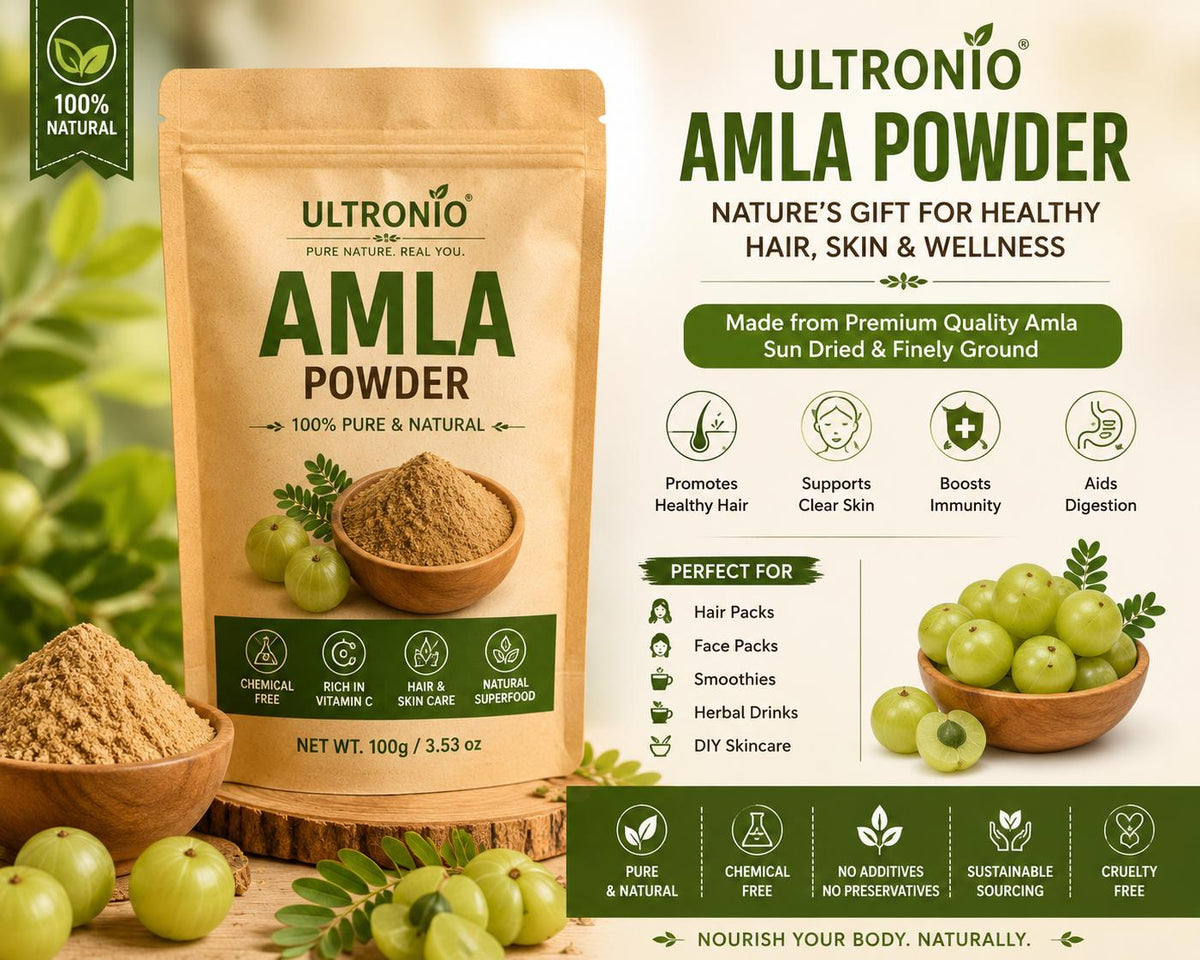 Natural Amla Powder for Hair, Skin, DIY Beauty, Finely Ground Herbal Botanical
