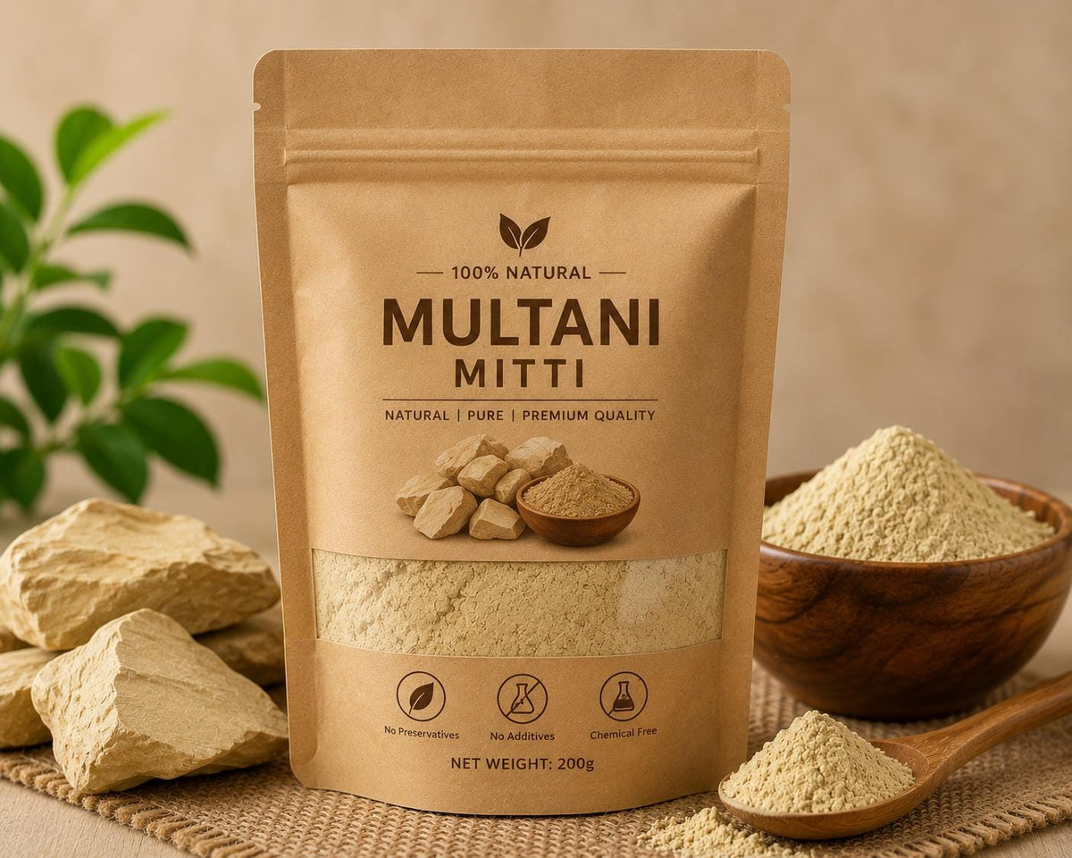 Multani Mitti Powder, Fuller’s Earth Clay for DIY Skincare, Natural Face Pack