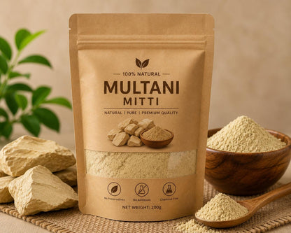 Multani Mitti Powder, Fuller’s Earth Clay for DIY Skincare, Natural Face Pack