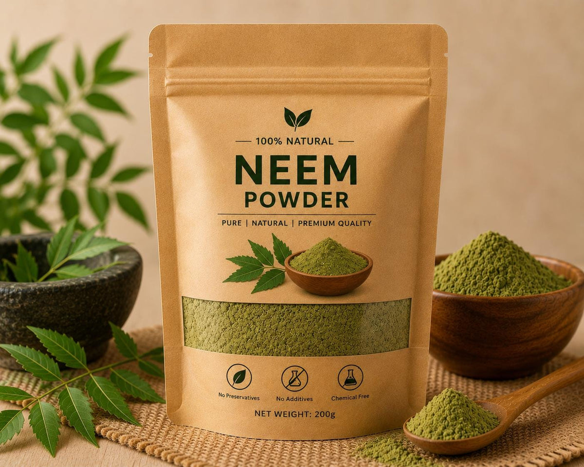 100% Pure Neem Leaf Powder for Skin & Hair Care (Natural Herbal)