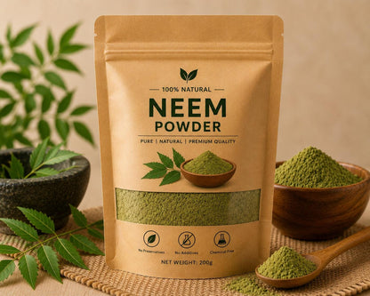 100% Pure Neem Leaf Powder for Skin & Hair Care (Natural Herbal)