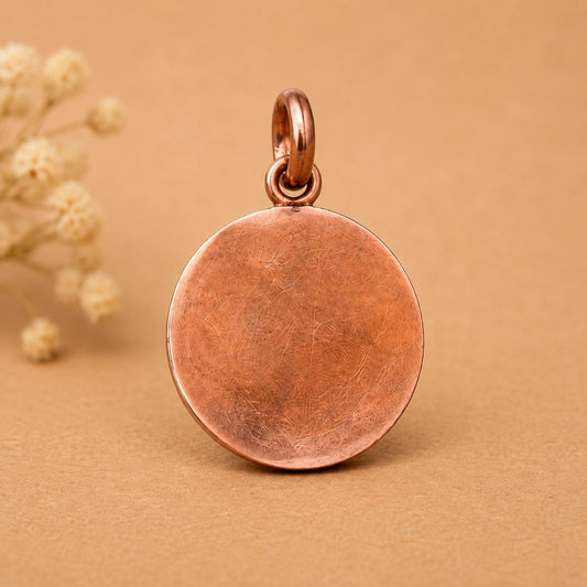 Personalized Copper Disc Pendant Necklace, Minimalist Initial Charm, Artisan Jewelry
