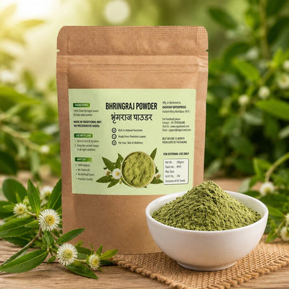 Organic Bhringraj Powder for Hair Growth | Pure Ayurvedic Leaf Powder