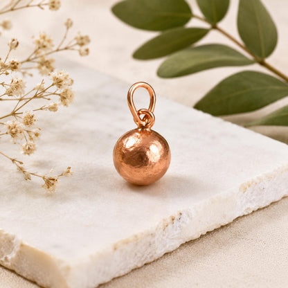 Pure Copper Healing Ball Pendant – Handmade Spiritual Jewelry