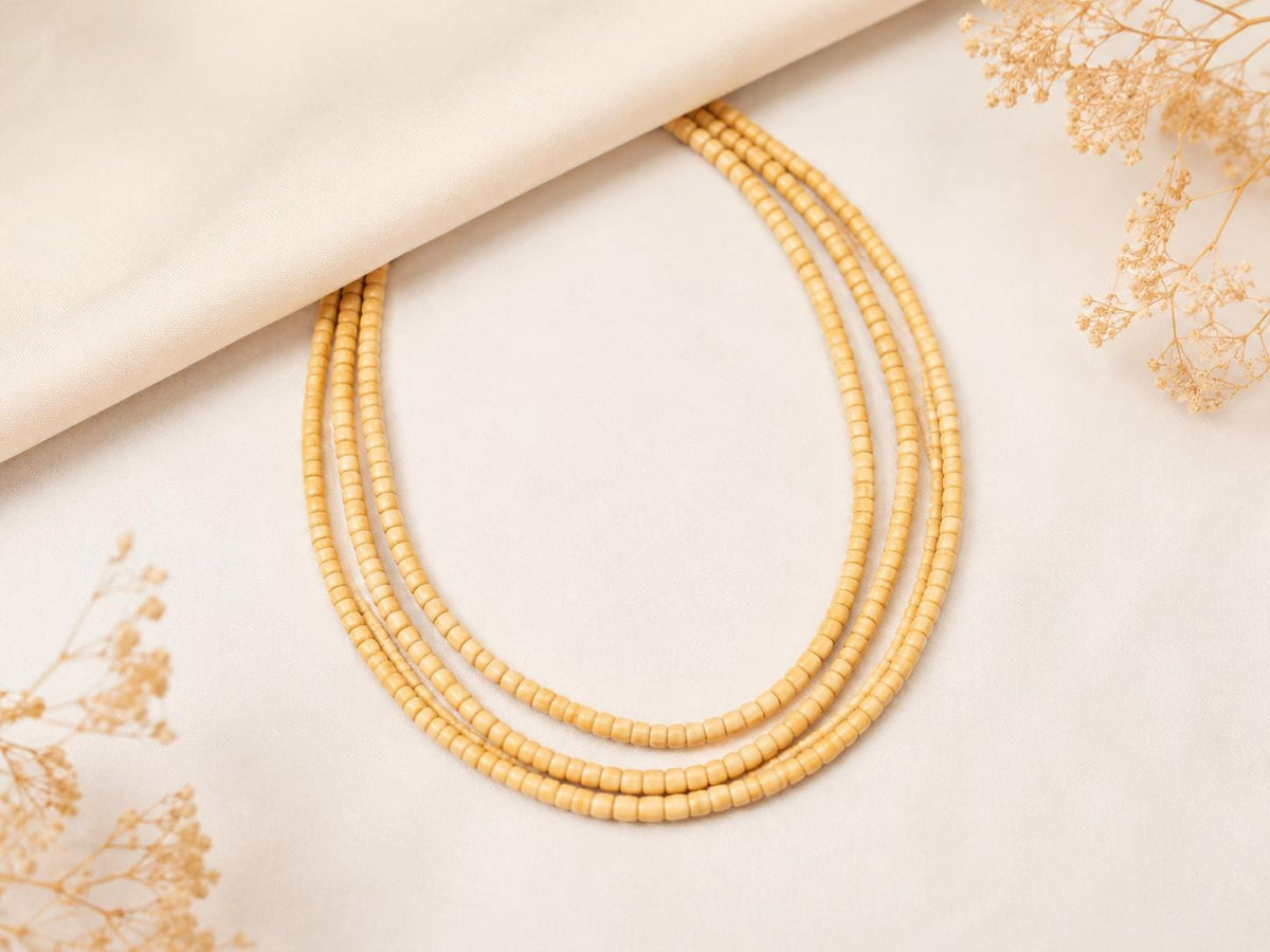 Certified Tulsi Kanthi Mala, 48 Inch Triple Line Rosary Necklace, Yoga Meditation Prayer