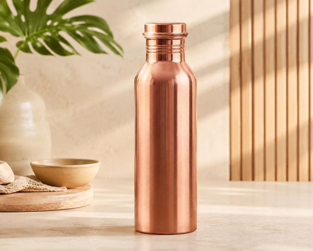 Handmade Pure Copper Water Bottle | 1 Liter Ayurvedic Wellness, Eco-Friendly Hydration