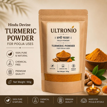 Pure Turmeric Powder (Haldi) for Pooja Rituals, Hindu Ceremonies, Festivals