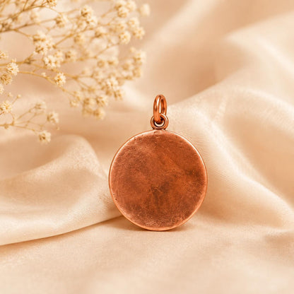 Personalized Copper Disc Pendant Necklace, Minimalist Initial Charm, Artisan Jewelry