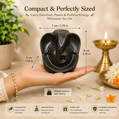 Hand-Carved Pyrite Ganesha Idol | Natural Crystal Statue for Home Temple, Meditation Altar