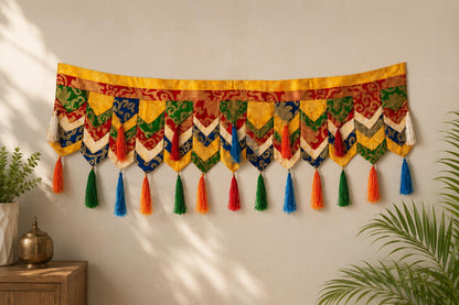 Handcrafted Tibetan Menchi Shamboo Door Hanging | Auspicious Entrance Decor, Buddhist Tassels
