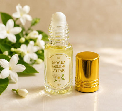 Mogra Jasmine Attar Perfume Oil | Alcohol-Free Floral Fragrance (3ml)