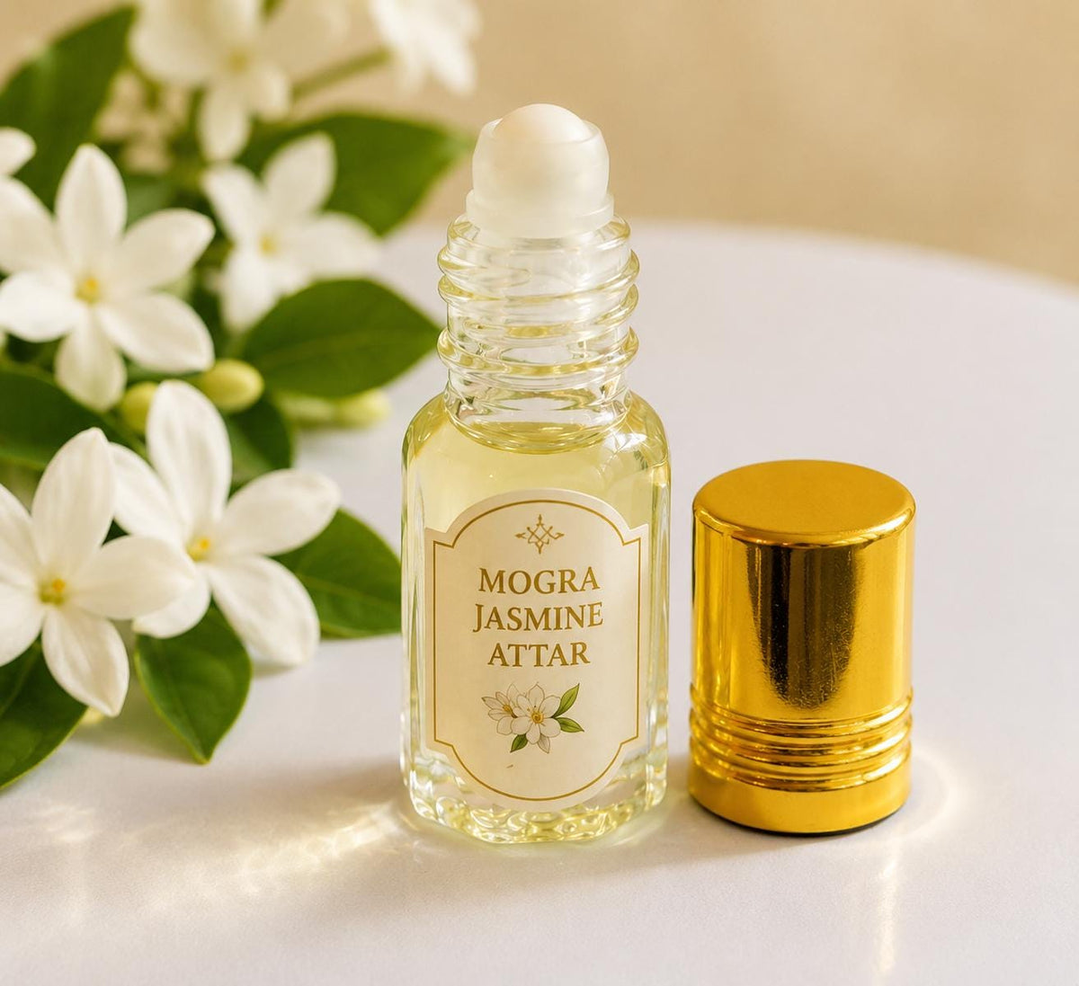 Mogra Jasmine Attar Perfume Oil | Alcohol-Free Floral Fragrance (3ml)