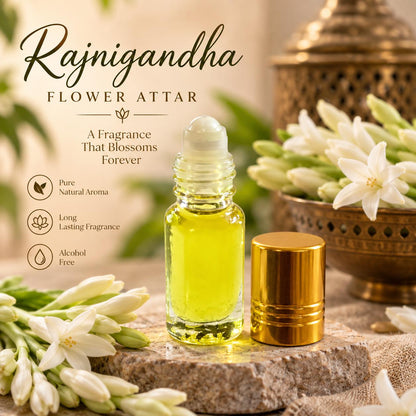 Rajnigandha Flower Attar – 3ml Tuberose Perfume Oil for Puja & Meditation