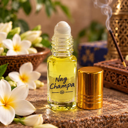 Nagchampa Flower Attar – Plumeria Pudica Ittar (3 ml) – Floral Indian Perfume Oil