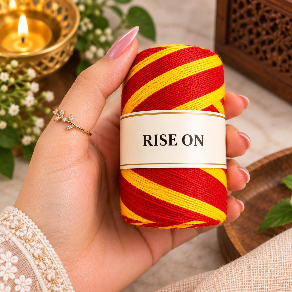 Pure Cotton Moli Kalawa Thread – Red Yellow Sacred Thread for Hindu Puja Rituals