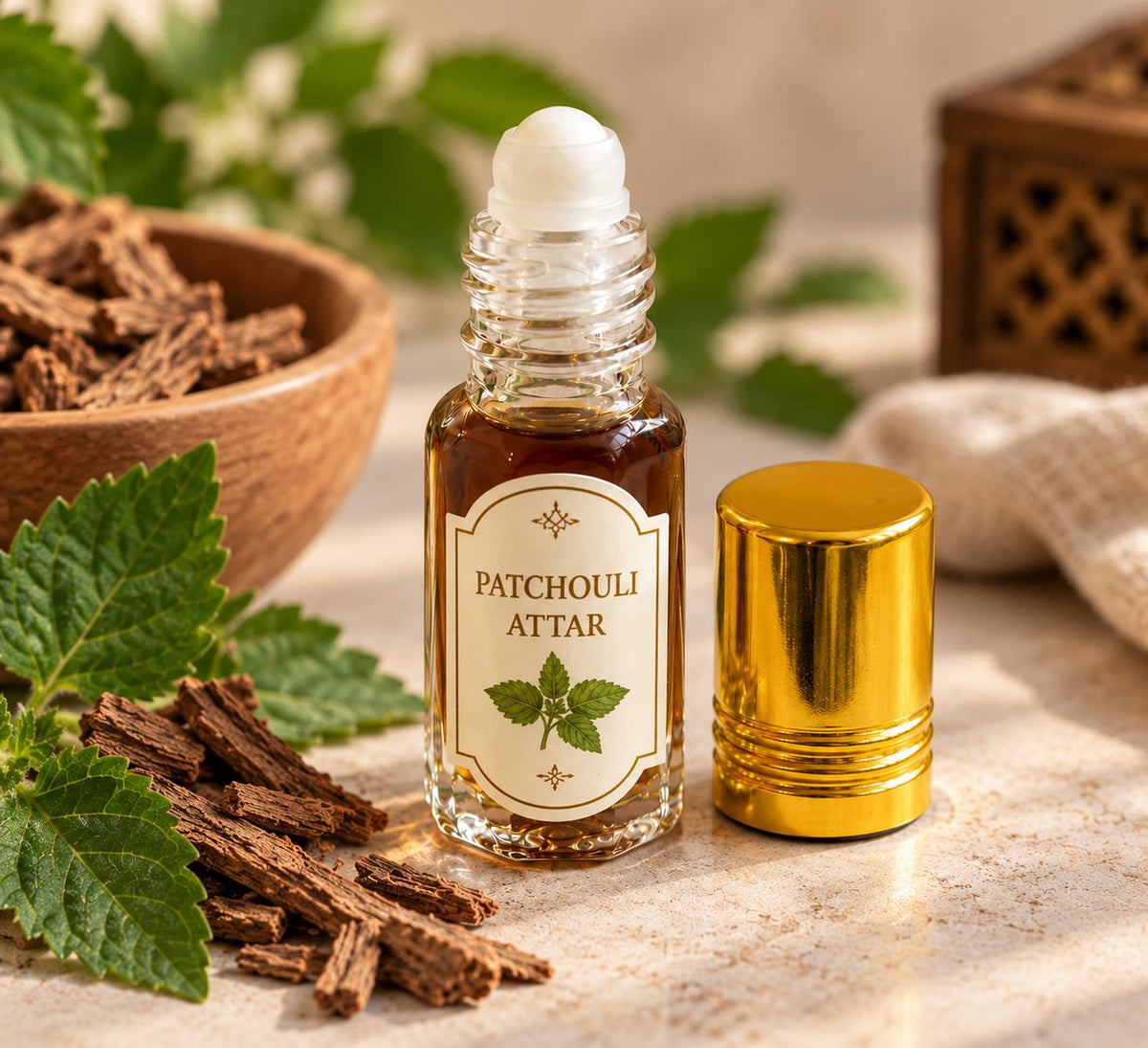 Pure Patchouli Attar – 3ml Traditional Ittar for Puja, Meditation, Spiritual Rituals