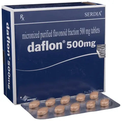 Daflon 500mg Tablets – Vein & Hemorrhoid Support (10 Tablets x Pack of 6)-daflon 500 mg uses