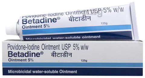 Betadine 5% Povidone-Iodine Antiseptic Ointment – 125g | Infection Prevention & Wound Care Treatment