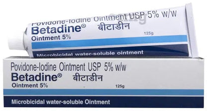 Betadine 5% Povidone-Iodine Antiseptic Ointment – 125g | Infection Prevention & Wound Care Treatment